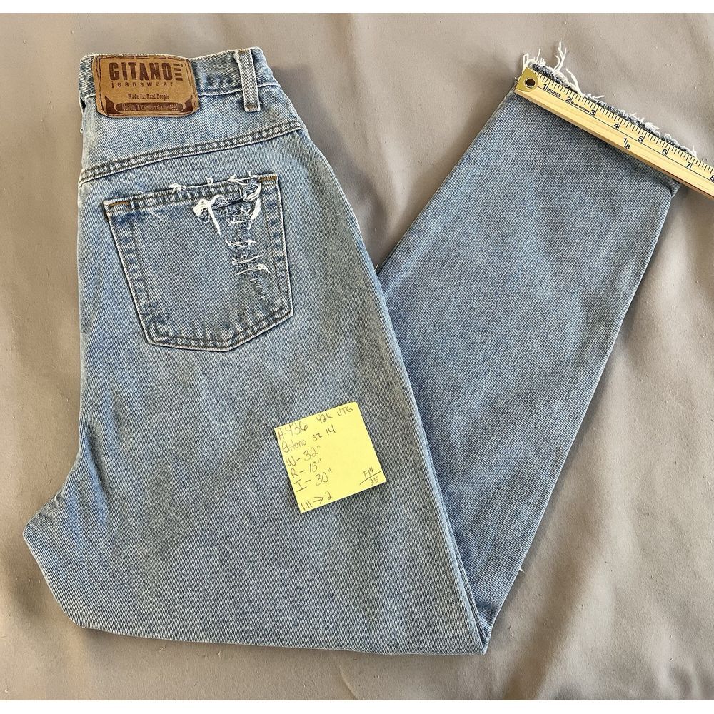 Vintage Gitano Mom Jeans Blue High Waist Tapered Leg Denim Womens 14 Average Y2K - Picture 10 of 10